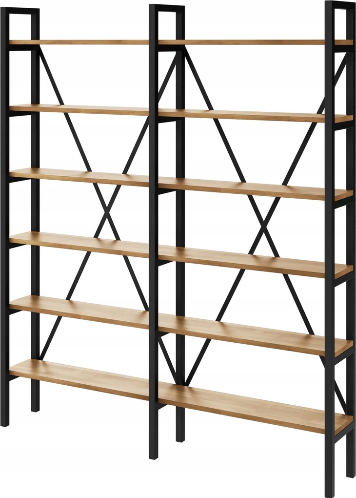 Regál Loft industriálny na knihy dub D6-20 200 cm