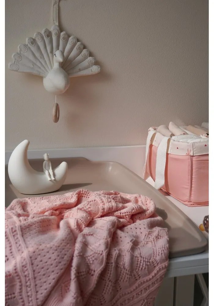 Staroružová pletená detská deka z Bio bavlny 80x100 cm Sorbet – Cam Cam Copenhagen