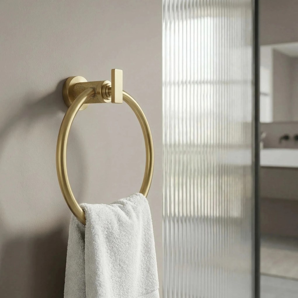 Držiak na uteráky - kruh REA RIVO RING 81307 Rivo Brush Gold