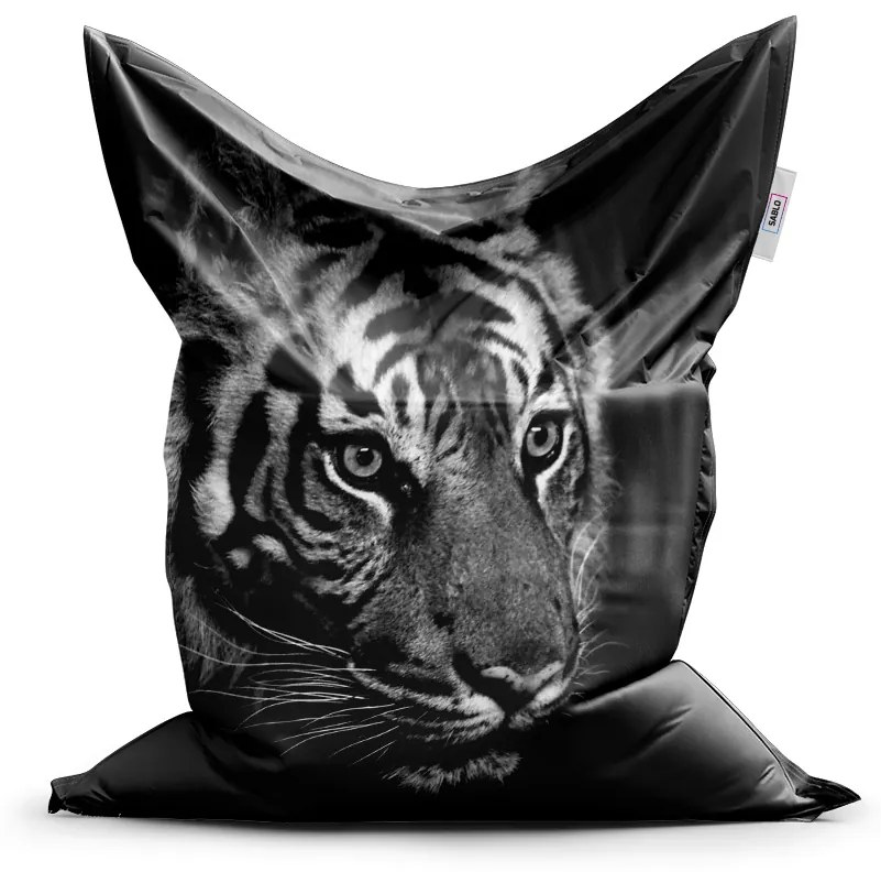Sablio Sedací vak Čierno-biely tiger - 150x100 cm