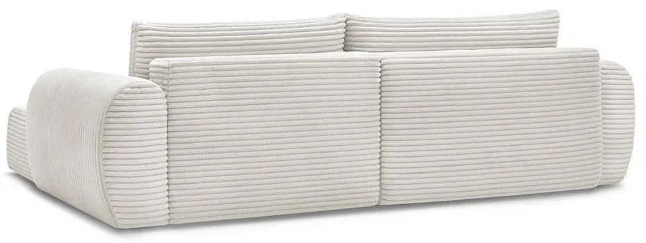 Krémová menčestrová rozkladacia rohová pohovka (pravý roh) Lucien – Bobochic Paris