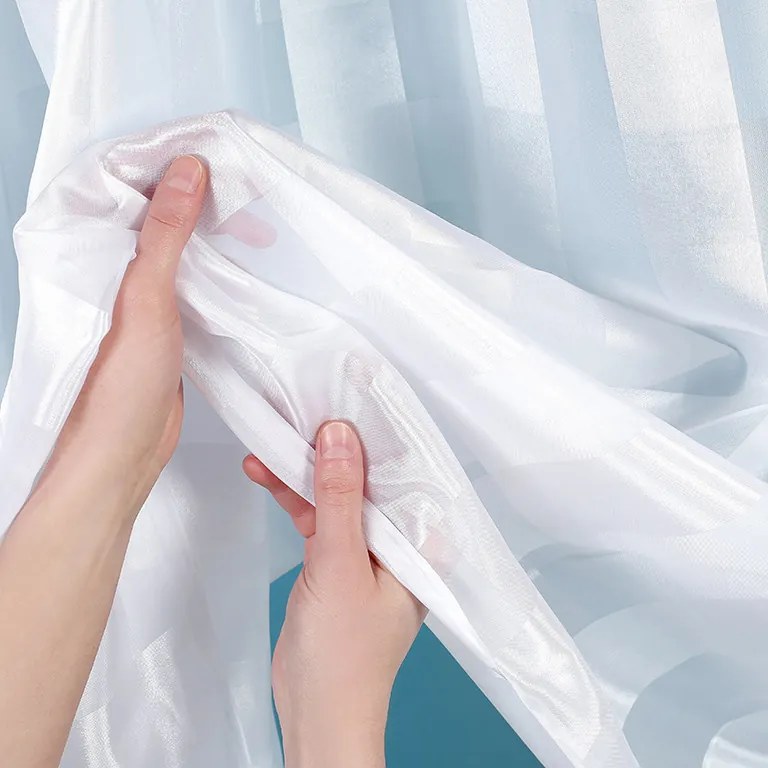 Goldea voál s vytkávaným vzorom pruhov - metráž 150 cm
