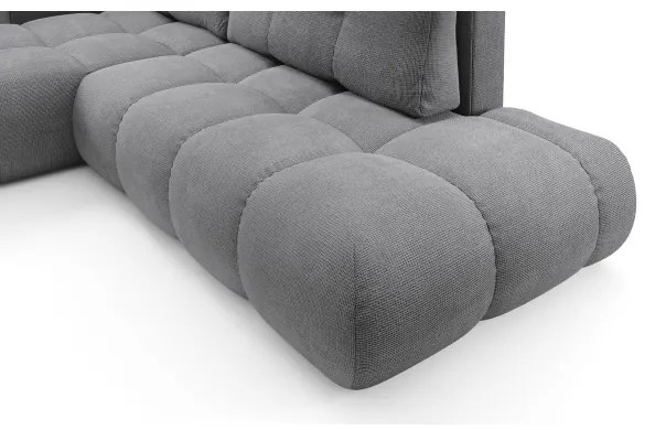 Rozkladacia rohová čalúnená sedacia súprava s úložným priestorom v tvare L ALMADA ľavá sivá
