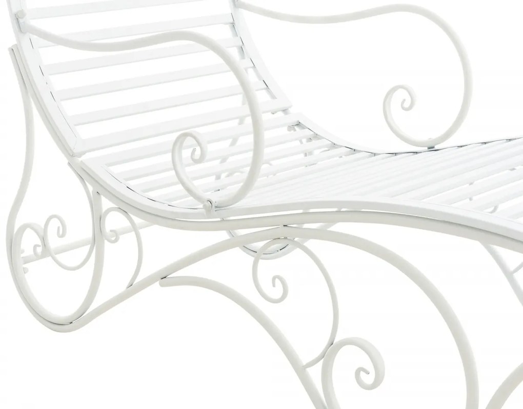 Kovová záhradné lehátko Amiens - Biela