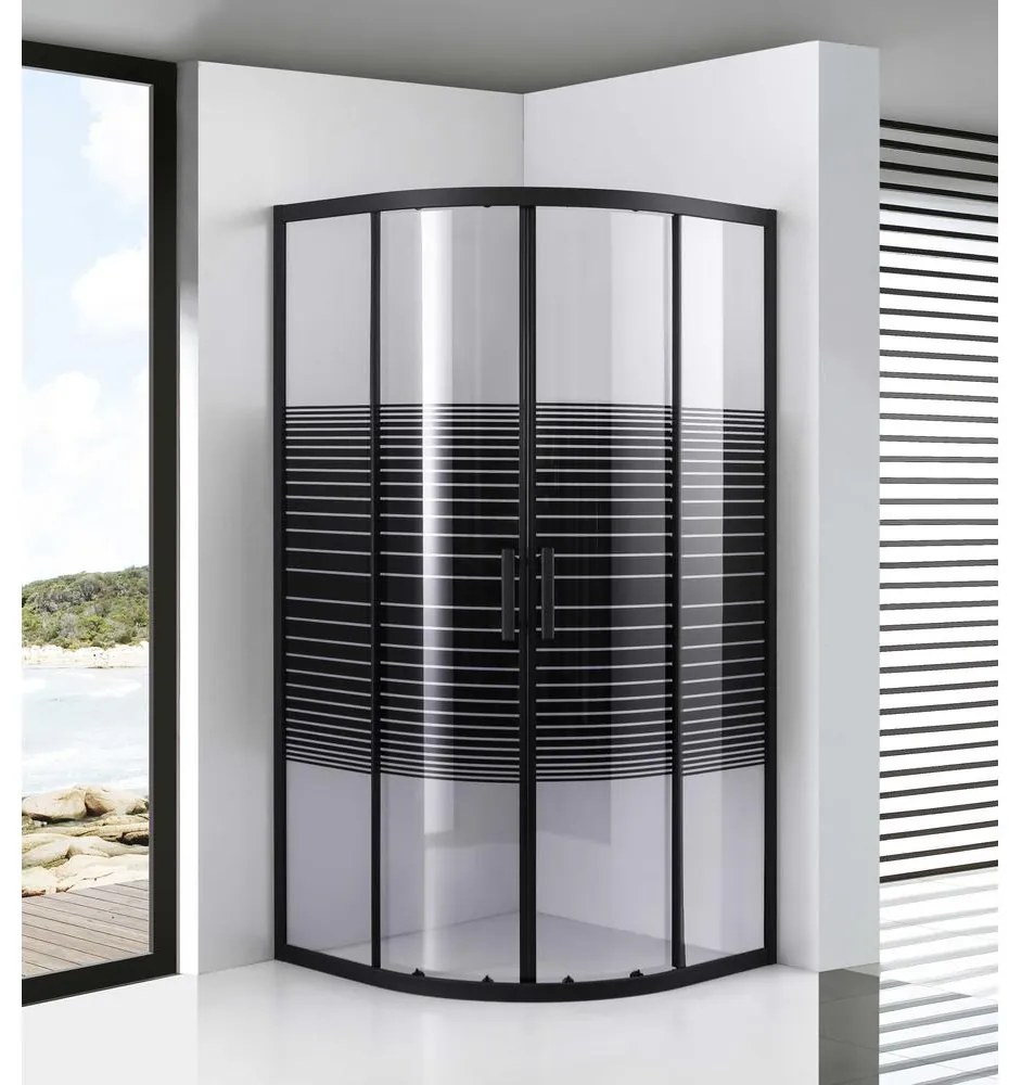 Avignon 6mm Shadow zakrivený Sprchový kút 80*80 190cm