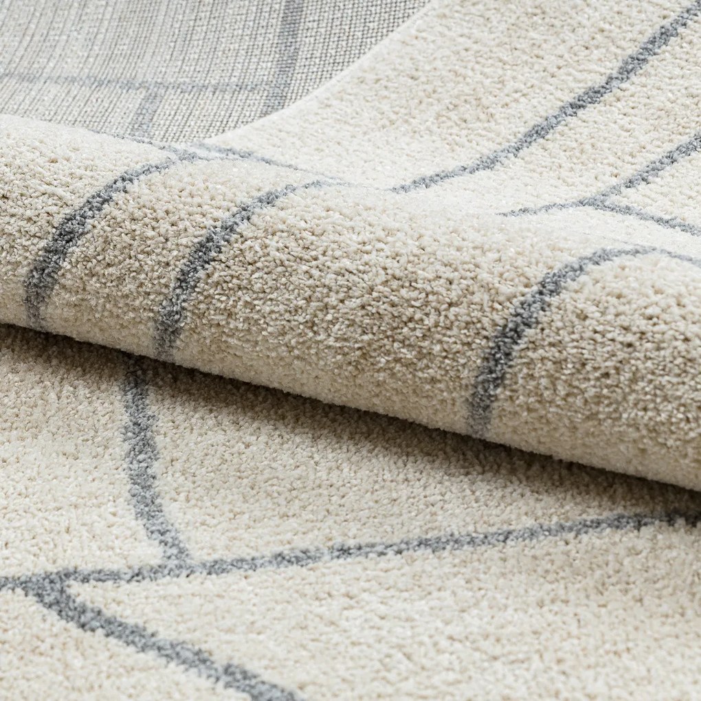 Dywany Łuszczów, Kusový koberec Fusion 0806 cream/l. grey, 200x290, biela, kancelária