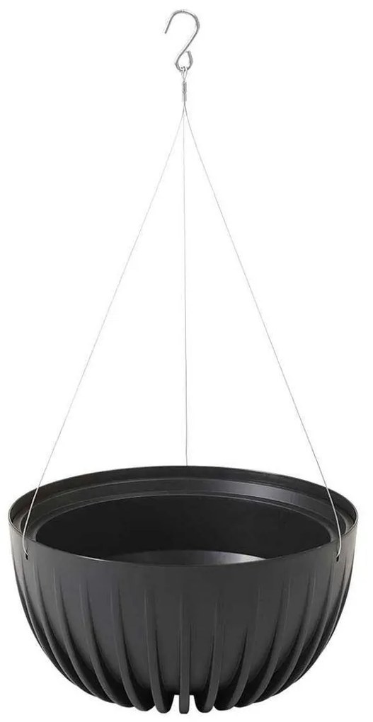 Závesný kvetináč STRIPPED ECO 24 cm čierny