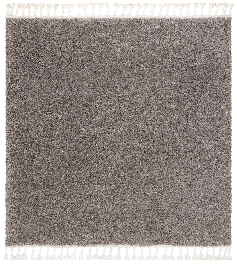 Štvorcový koberec BERBER 9000 So strapcami, shaggy, hnedý