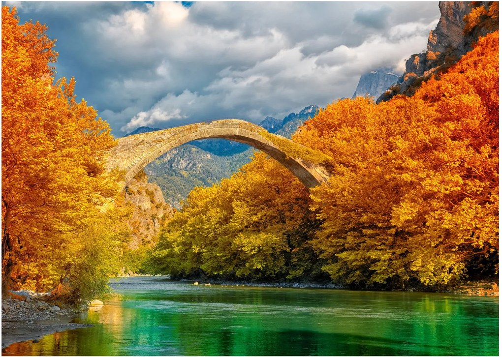 Sklenený obraz - Konitsa most (70x50 cm)