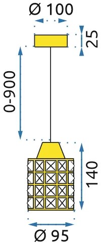 Toolight - Krištáľová závesná lampa 1xE27 APP727-1CP, chrómová, OSW-06875