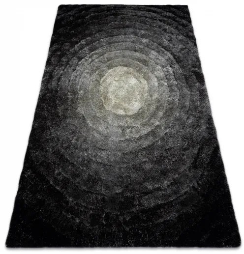 Moderný koberec FLIM 008-B2 shaggy, kruhy, šedý