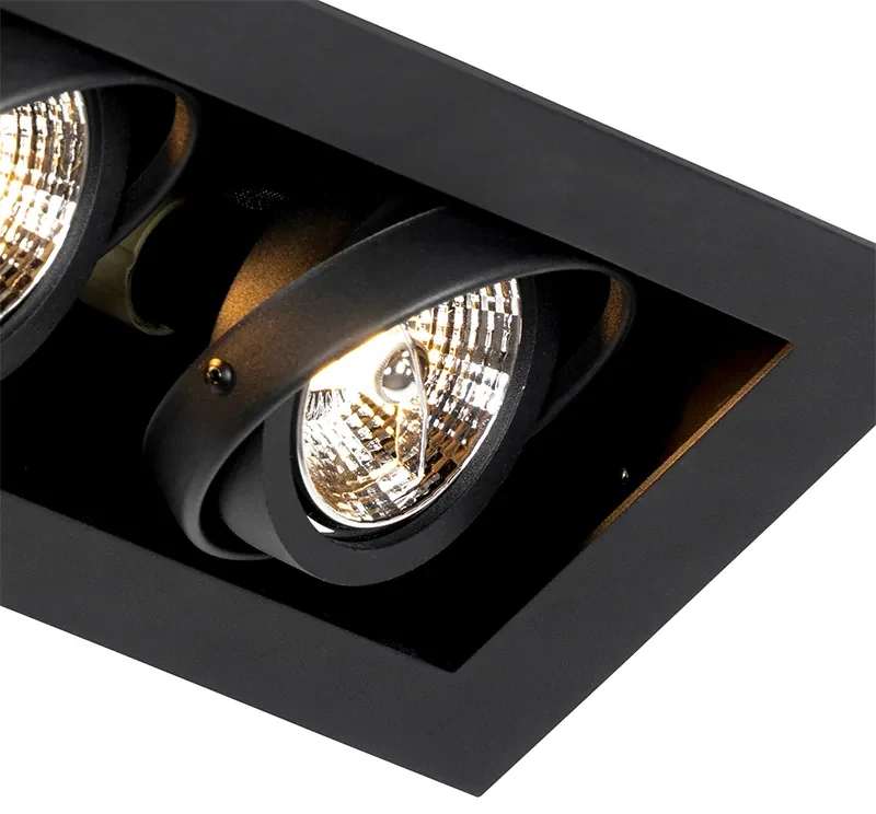 Inteligentné zapustené bodové svietidlo čierne 2-svetlé nastaviteľné vrátane 2 Wifi GU10 70mm - Oneon 70