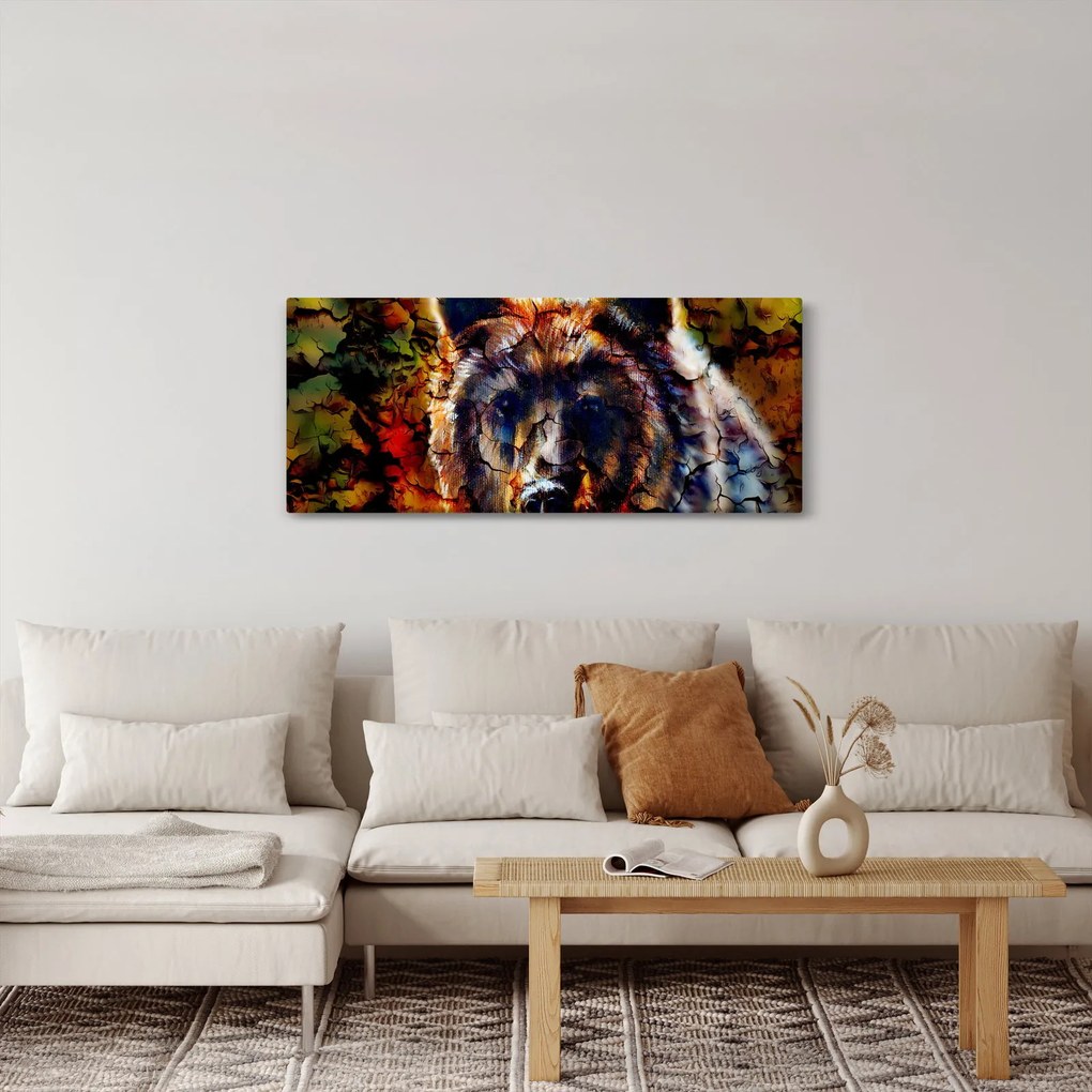 Obraz - Medveď, maľba (120x50 cm)