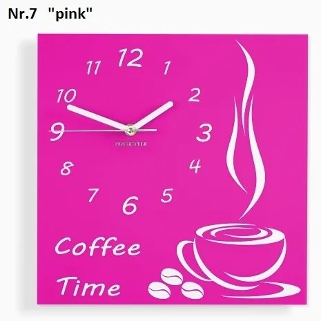 Coffee Time nástenné kuchynské hodiny žltá