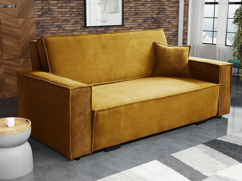 Rozkladacia pohovka Carivia Star IV (horčicová) (s úl. priestorom). Vlastná spoľahlivá doprava až k Vám domov. 1122010