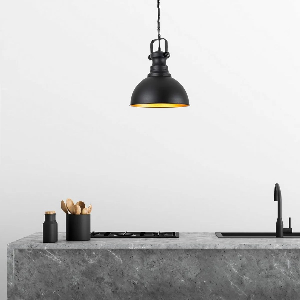 Závesný luster Saglam - 3710 - 1, čierna