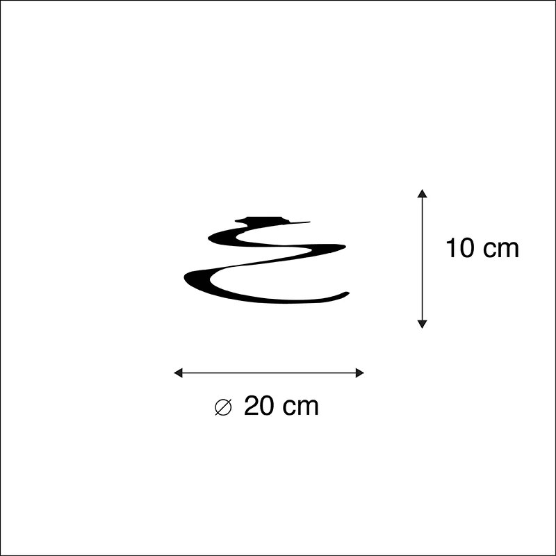 Tienidlo na lampu z ocele čierne 20 cm - Spiral