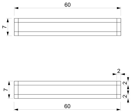 Nástenný vešiak na uteráky 7x60 cm biela