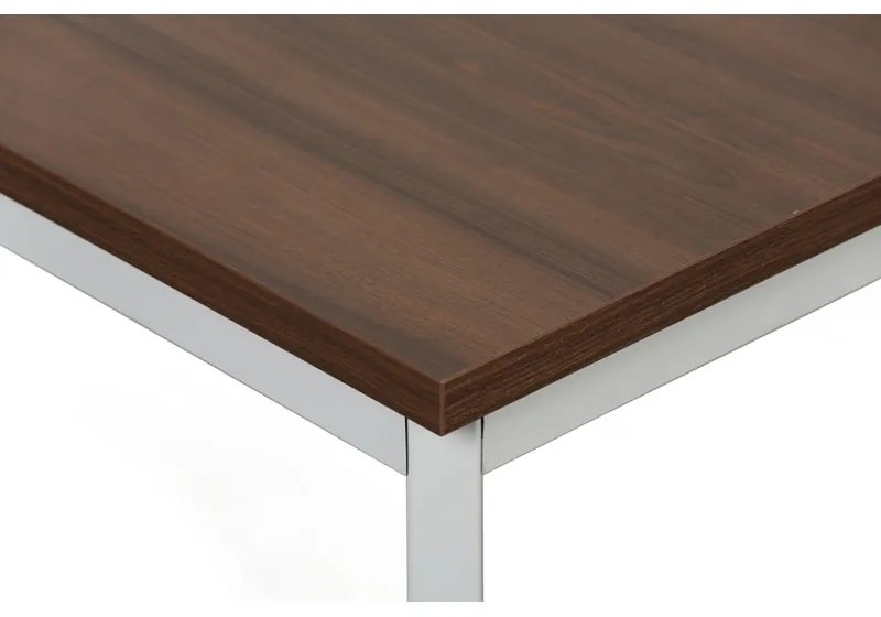 Jedálenský stôl TRIVIA, svetlo sivá konštrukcia, 800 x 800 mm, orech