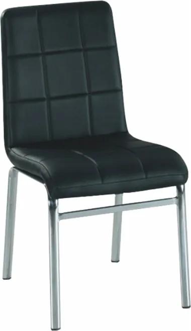 Jedálenská stolička, ekokoža čierna/chróm, DOROTY NEW