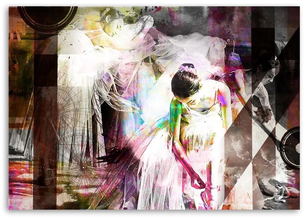 Obraz na plátně, Baletka abstraktní barevné - 100x70 cm