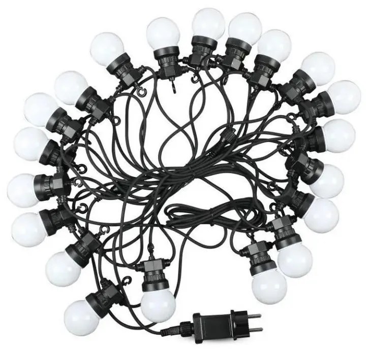 LED Vonkajšia reťaz STRING 10m 20xLED/0,5W/24/230V 3000K IP44