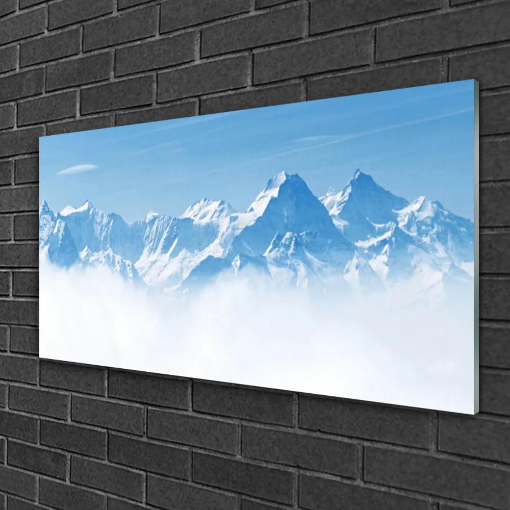 Skleneny obraz Hory hmla príroda 120x60 cm