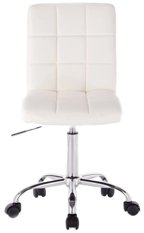 LuxuryForm DESIGN Stolička TOLEDO na striebornej podstave s kolieskami - biela