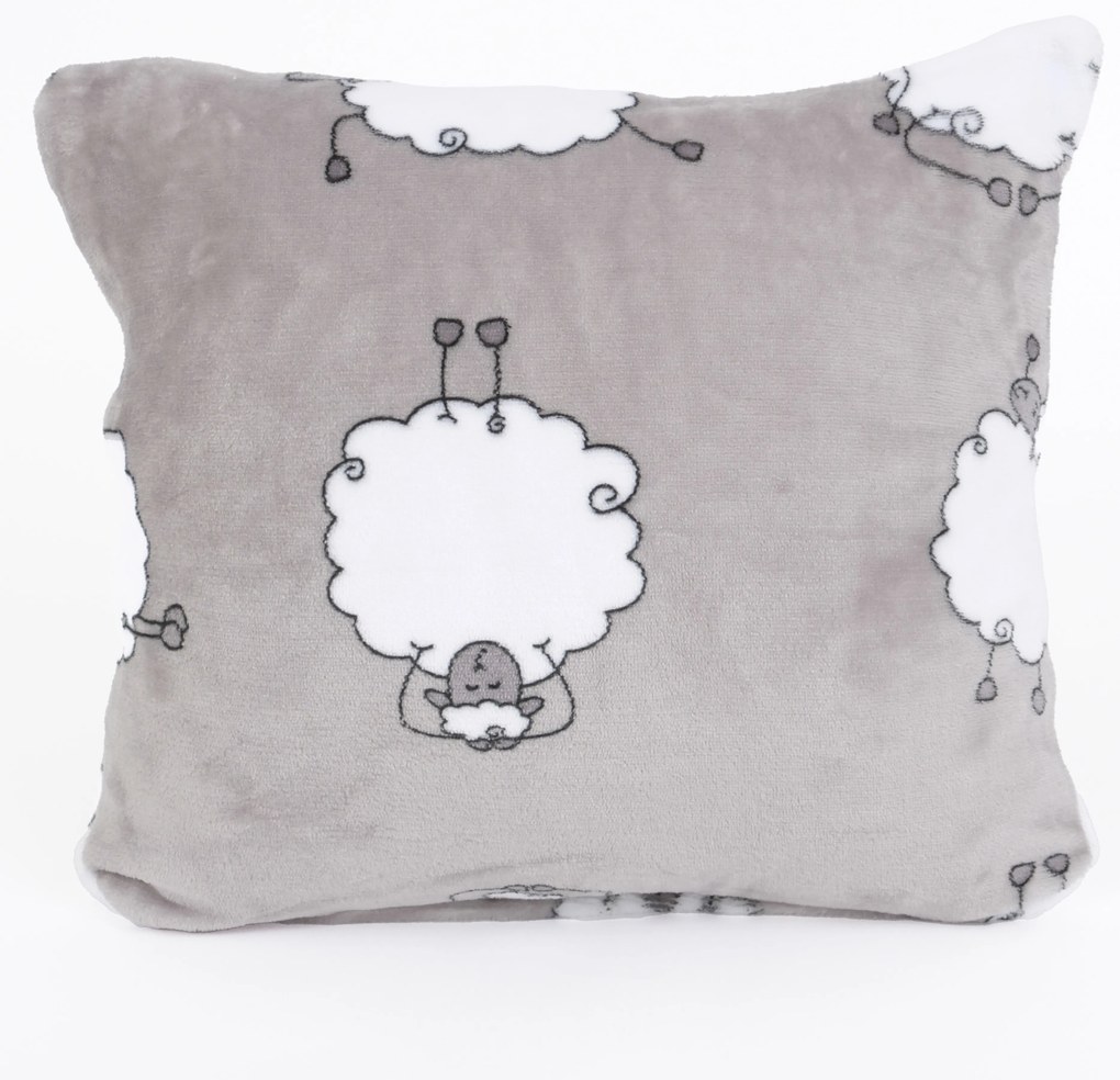 Obliečka na vankúšik mikroplyš Exclusive 40 × 40 cm - Ovečky morning yoga sivé