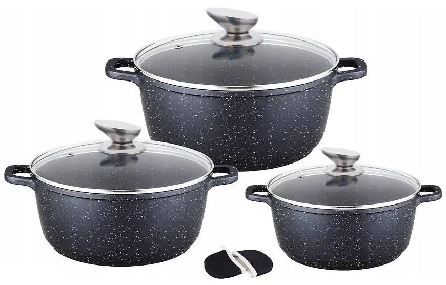 Sada hrncov mramorových 6 ks