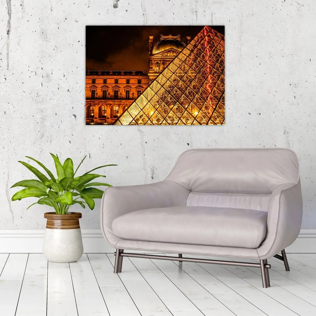 Sklenený obraz Louvre v Paríži (70x50 cm)