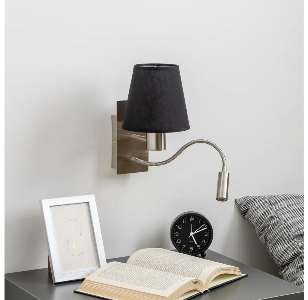 Brilagi - LED Nástenná lampa NUBILA 1xE27/25W/230V + LED/3W chróm/čierna