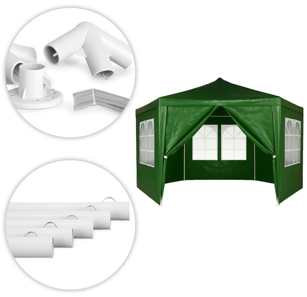 Záhradný pavilónový altánok, s oknami, zelený, MultiGarden