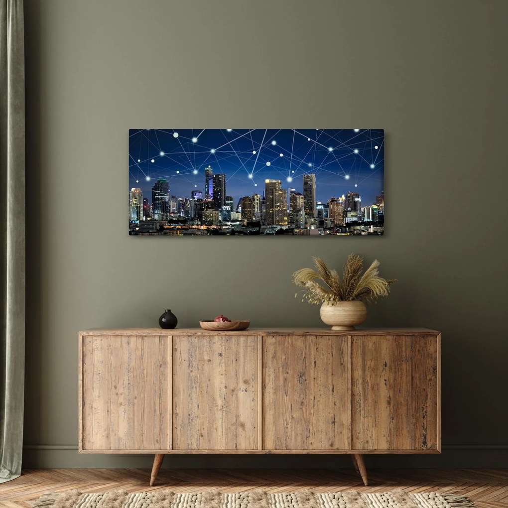 Obraz - Veľkomesta v noci (120x50 cm)