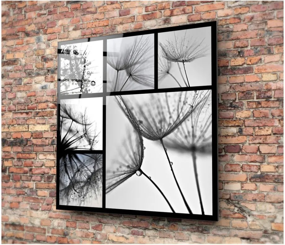 Čierno-biely sklenený obraz Insigne Harmo, 30 × 30 cm
