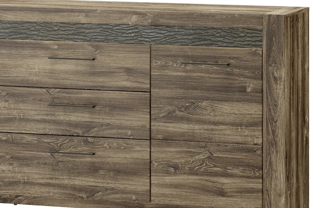Komoda Belveder 46 178 cm s LED osvětlením dub Stirling