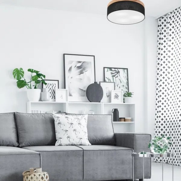 Brilagi - LED Stropné svietidlo BELLADONNA 3xE27/15W/230V pr. 50 cm čierna/dub