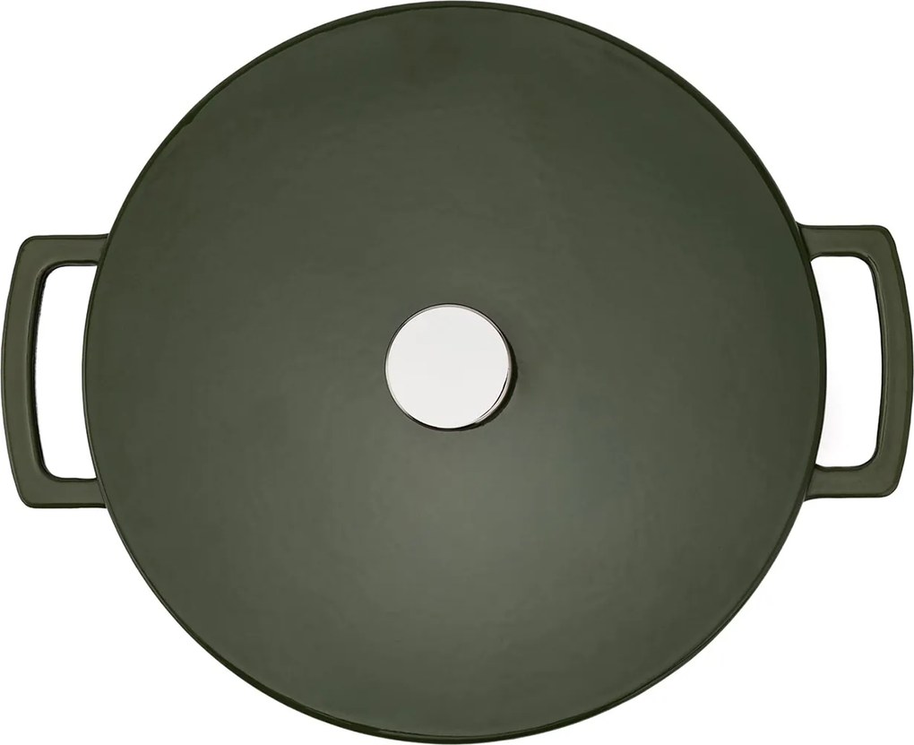 Elmich Smaltovaný liatinový hrniec Ember 24 cm olivovozelený