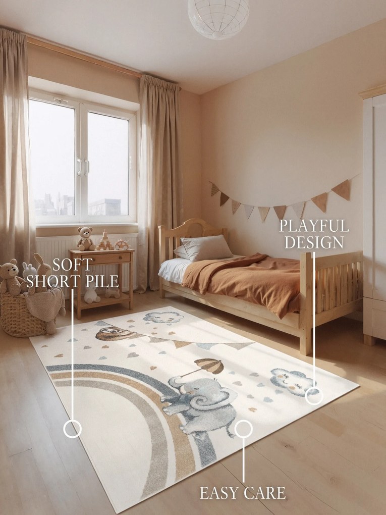 Villeroy & Boch, Detský kusový koberec Villeroy & Boch Boho Kids 106306 Cream Multicolor, 160x230, biela, viacfarebná, detská izba