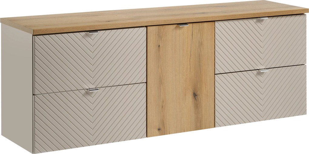 Comad Kúpeľňová skrinka pod doskové umývadlo set Viva Cashmere 160 kašmír/dub coast evoke