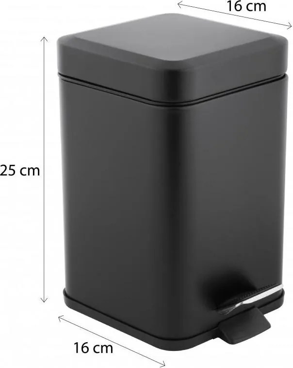 Odpadkový kôš do kúpeľne MITA 3l - softclose - čierny