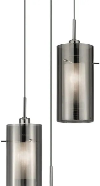 Searchlight 2300-3SM - Luster na lanku DUO 3xE14/60W/230V antracit
