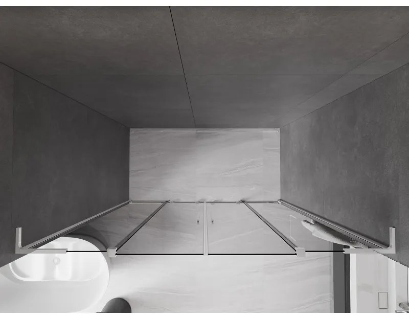 Mexen Velar L Duo, posuvné sprchové dvere do otvoru 170 cm, 8mm šedé sklo, chrómová, 871-170-003-42-01