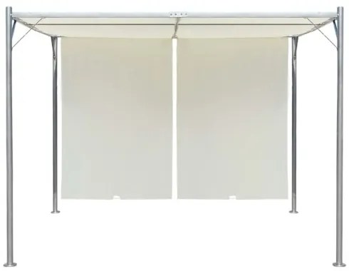 vidaXL Pergola s nastaviteľnou strechou krémovo-biela 3x3 m oceľová-