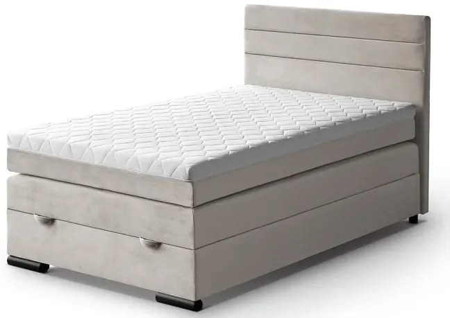 Kontinentálna boxspring posteľ LORA 200x120, sivá (mono 244)