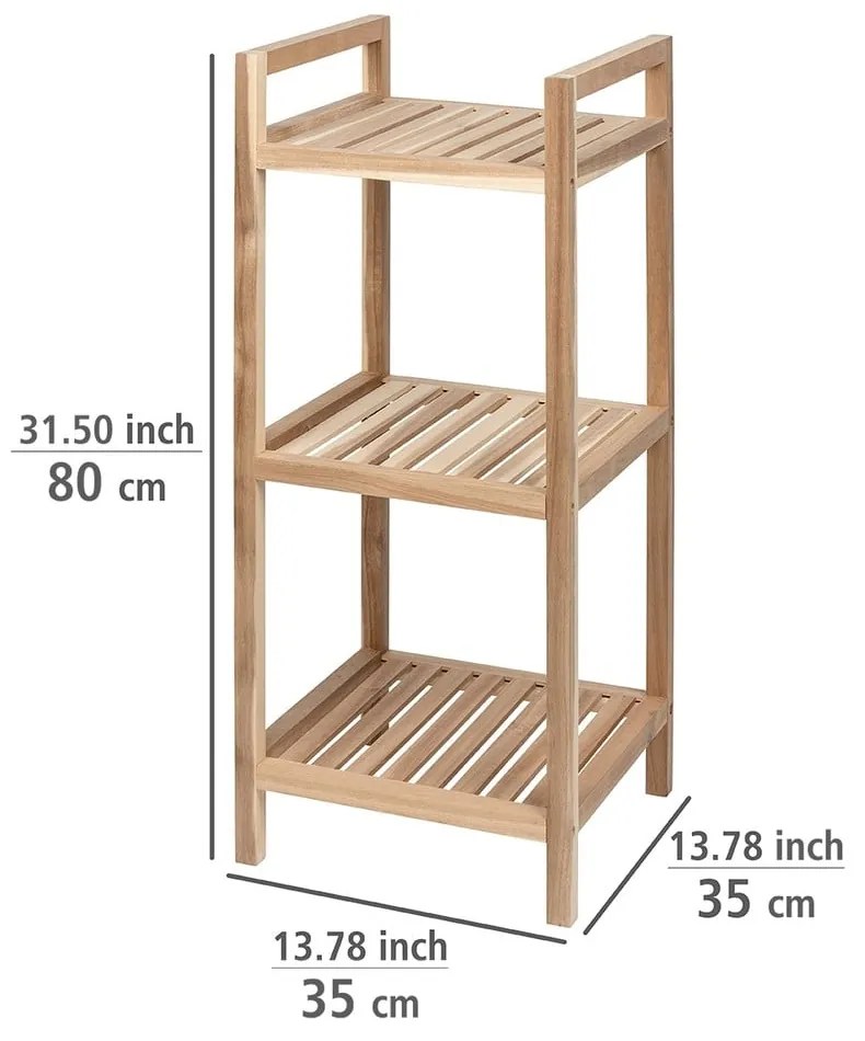 Trojposchodová polica do kúpeľne z akáciového dreva Wenko Acina