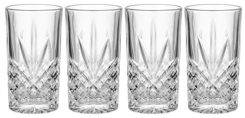 CRYSTAL CLUB Sada pohárov na long drink 330 ml set 4 ks