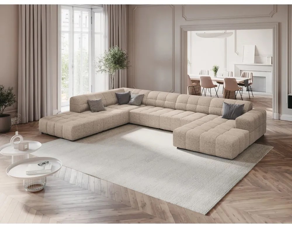Béžová rohová pohovka (ľavý roh/do "U") Chicago – Cosmopolitan Design