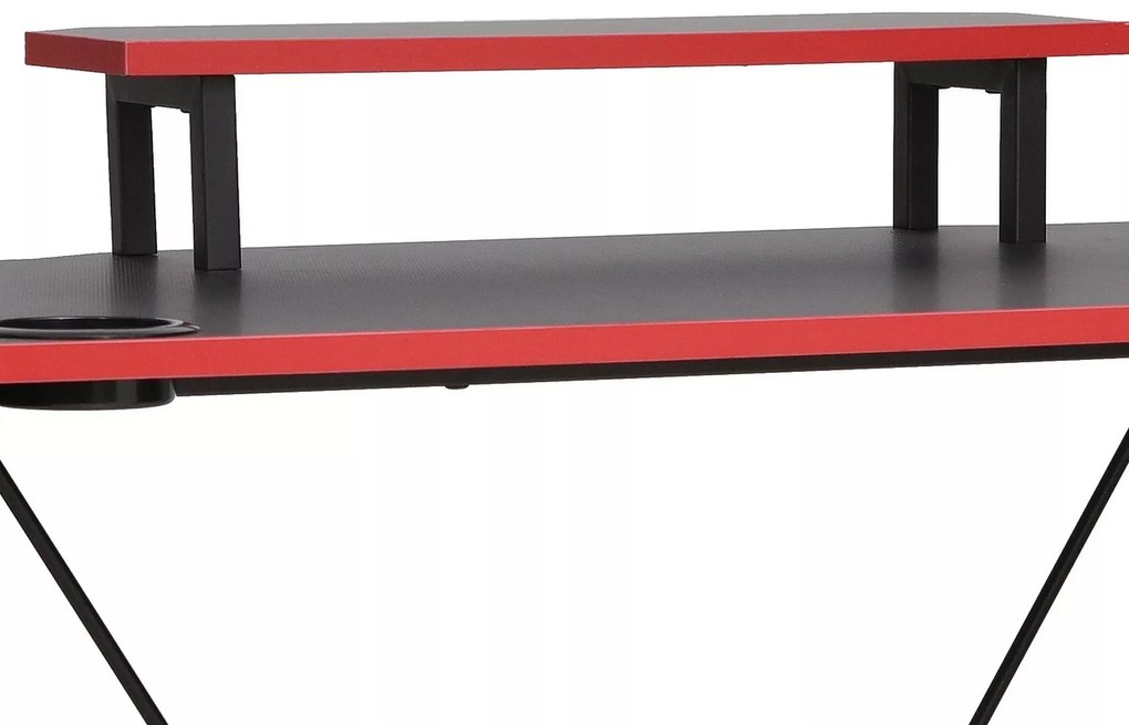 Herný stôl GAME 120 cm čierny/červený