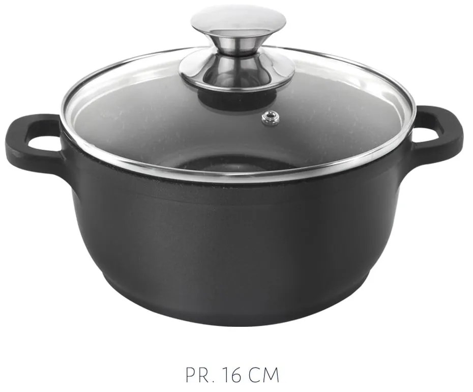 4-dielna súprava riadu s 3 sklenenými pokrievkami Orion Grande